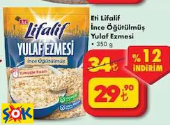 ETİ LİFALİF İNCE ÖĞÜTÜLMÜŞ YULAF EZMESİ 350 G ETİ LİFALİF İNCE ÖĞÜTÜLMÜŞ YULAF EZMESİ 350 G